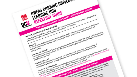 Owens Corning University Learning Hub Reference Guide