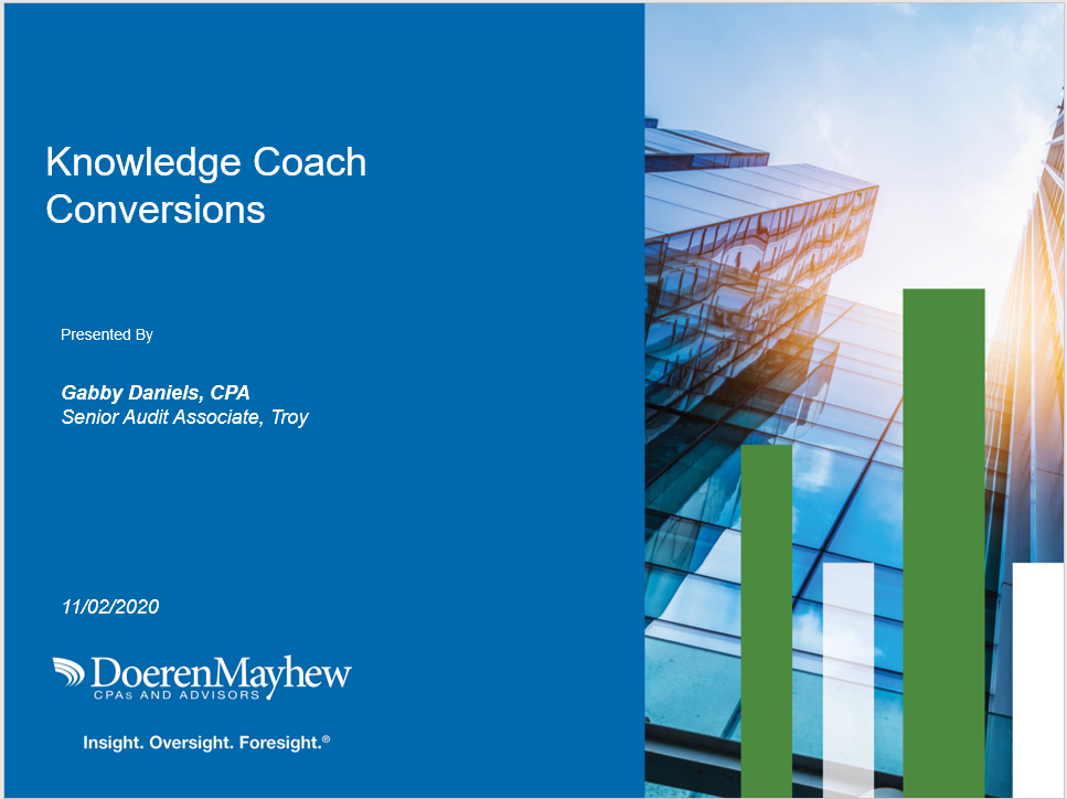 Knowledge Coach Conversions