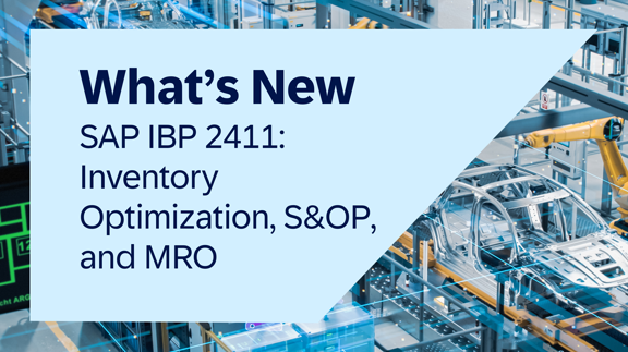 SAP IBP What's New 2411: Inventory Optimization, S&OP, and MRO